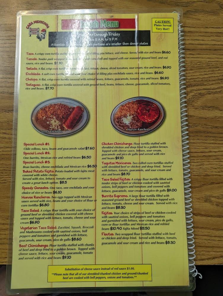 Casa Mexicana Enchilada, Mexican Rice And Refried Beans