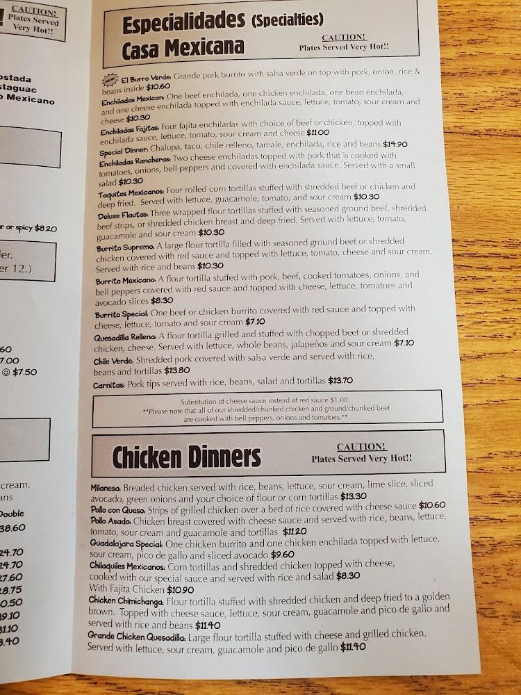 Casa Mexicana Menu image 4